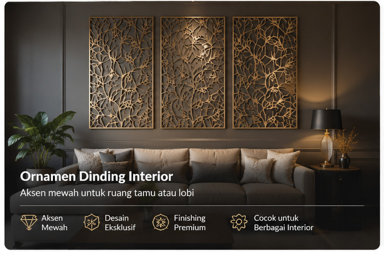 Ornamen dinding metal laser cutting